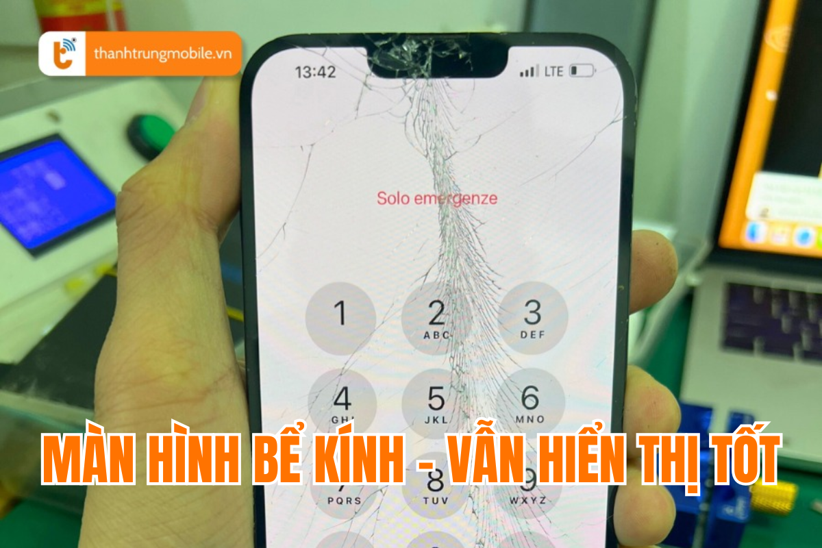 Màn hình iPhone 13 vẫn còn hiển thị tốt, chỉ cần ép lại mặt kính mới